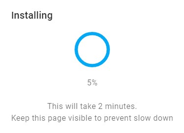 Wait for installation complete